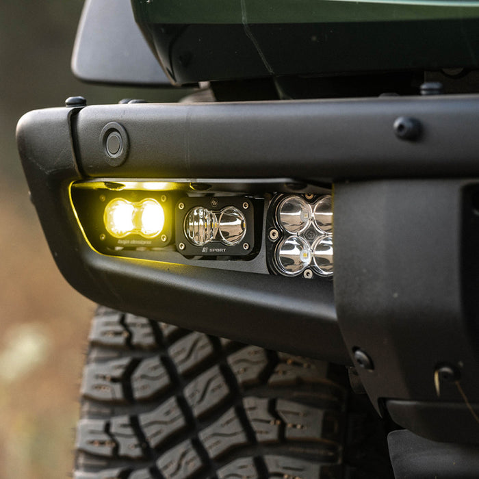 Baja Designs 448175UP 21-22 Ford Bronco w/Steel Bumper S2 SAE Pro Fog Pocket Light Kit w/Upfitter - Clear