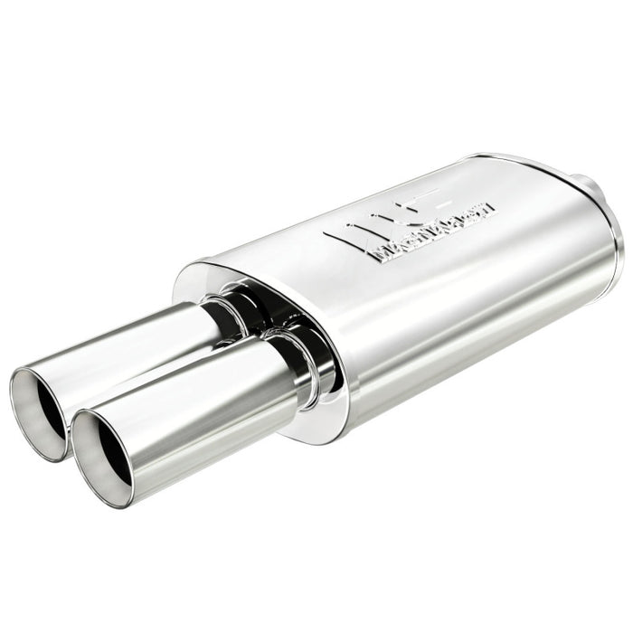 Magnaflow Perf Exhaust MAG14815 Stainless Muffler 2.25in In / Dual 3in Tips Out