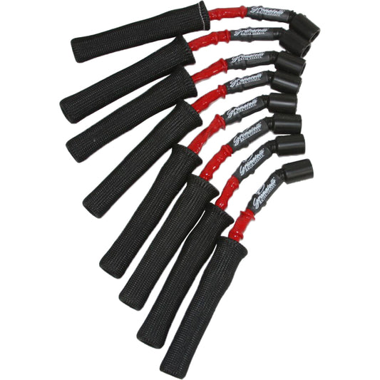 Granatelli Motor Sports 28-1811HTRB Granatelli 99-23 GM LS2/LS3/LSA/LS7/LS9 Hi-Perf Coil-Near-Plug Wire Conn Kit w/Red Jacket/Blk Sleeve