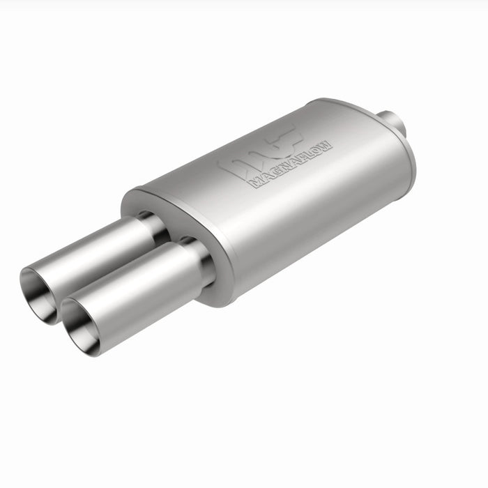 Magnaflow Perf Exhaust MAG14815 Stainless Muffler 2.25in In / Dual 3in Tips Out