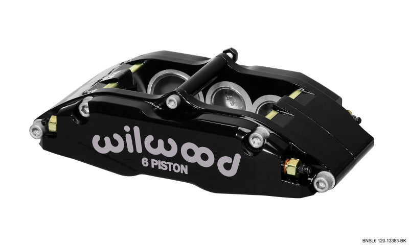 Wilwood 120-13383-BK Caliper-BNSL6-LH-Black 1.62/1.12/1.12in Pistons 1.10in Disc