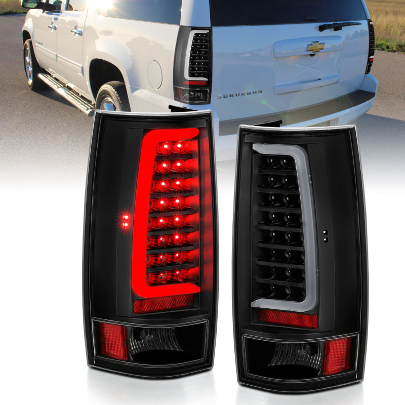 ANZO 311321 2007-2014 Chevy Tahoe LED Taillight Plank Style Black w/Clear Lens