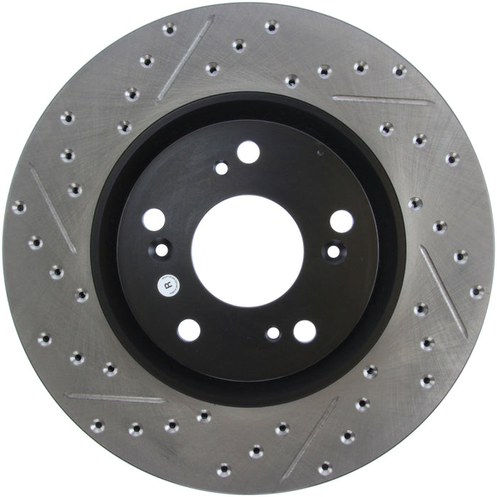 Stoptech 127.40057R StopTech 02-06 Acura RSX Type S / 06-09 Honda Civic Si Slotted & Drilled Right Front Rotor