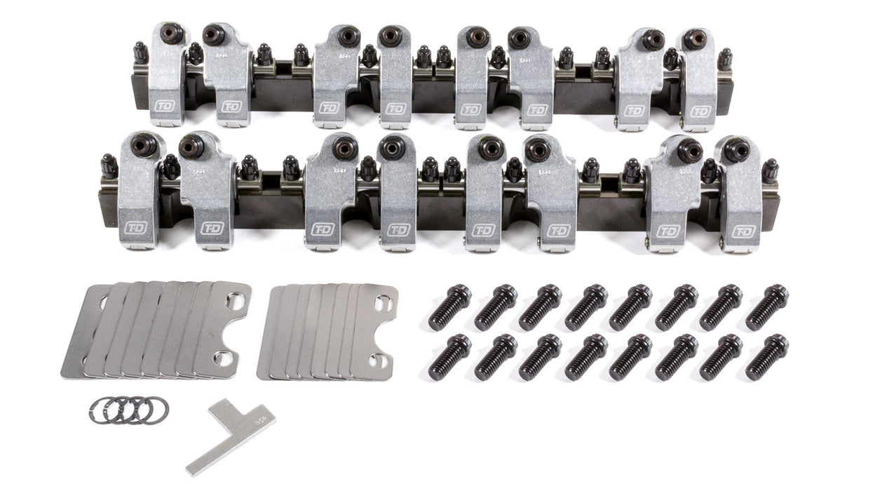 T And D Machine TDM2053-165/160 SBC Shaft Rocker Arm Kit w/Bowtie 18 Deg. Heads