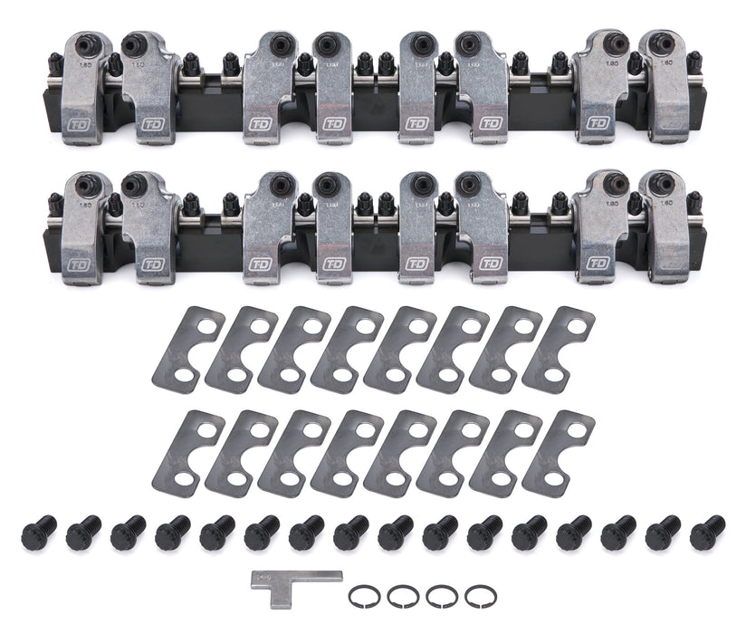 T And D Machine TDM2229-160/160 SBC Shaft Rocker System w/Brodix 18c/18 Clone
