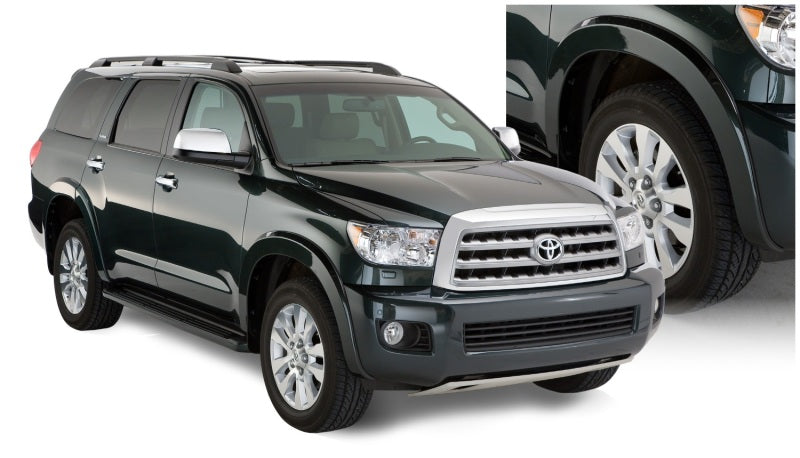 Bushwacker 30912-02 08-15 Toyota Sequoia OE Style Flares 4pc Fits w/ Factory Mudflap - Black