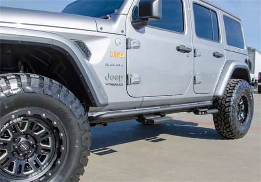 N-Fab J184RKRS4 RKR Rails 2018 Jeep Wrangler JL 4 Door Dab Length - Gloss Black - 1.75in