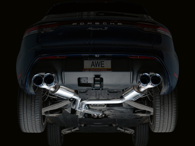AWE Tuning 3015-42951 19-21 Porsche Macan 3.0T/2.9TT Touring Edition Catback Exhaust w/ Chrome Silver Tips