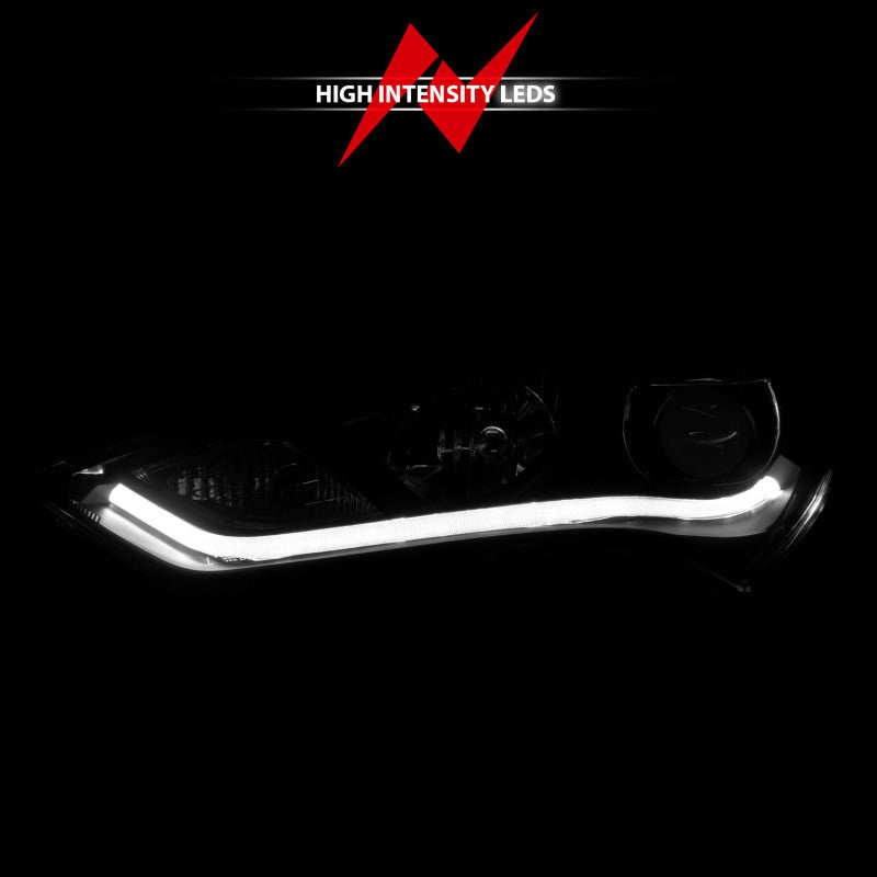 ANZO 121511 2013-2015 Hyundai Genesis Projector Headlights w/ Plank Style Design Black (HID Compatible)
