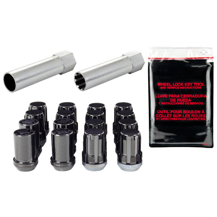 McGard 65457BK SplineDrive Tuner 4 Lug Install Kit w/Locks & Tool (Cone) M12X1.5 / 13/16 Hex - Black