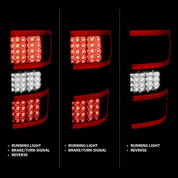ANZO 311315 2018-2019 Ford F-150 LED Taillight Smoke (Red Light Bar) (w/ Sequential)