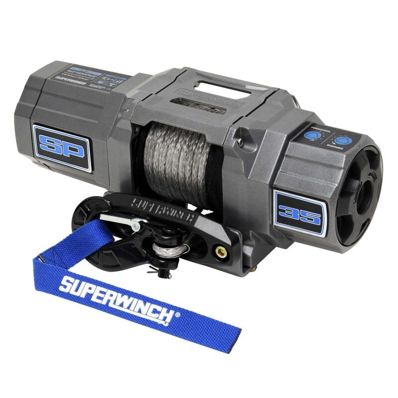 Superwinch 1135250 3500 LBS 12V DC 7/32in x 40ft Synthetic Rope Hawse Fairlead SP 35SR Winch
