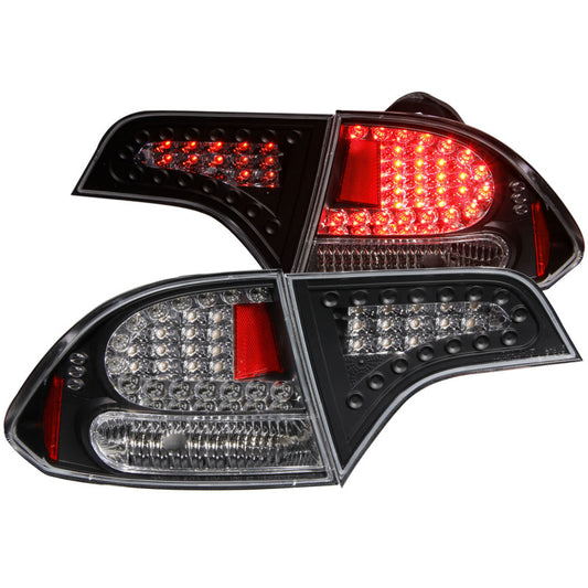 ANZO 321152 2006-2011 Honda Civic LED Taillights Black