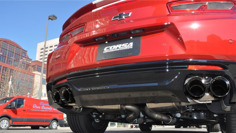 CORSA Performance 14770BLK Corsa 2016-24 Chevy Camaro SS 6.2L Xtreme+ 2.75in Cat-Back Dual Rear Exit w/ Twin 4in Black PVD Tips