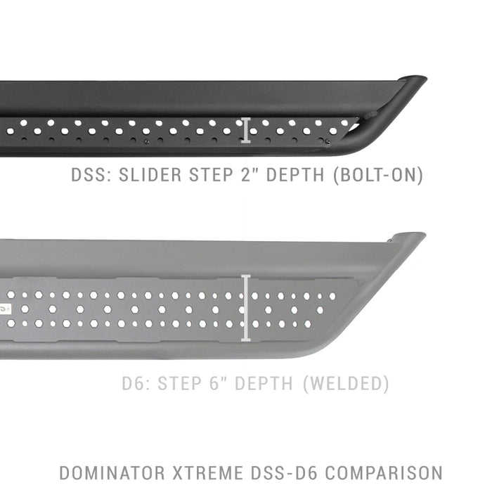 Go Rhino DSS60087T Dominator Extreme DSS Sliders - Tex Blk - 87in
