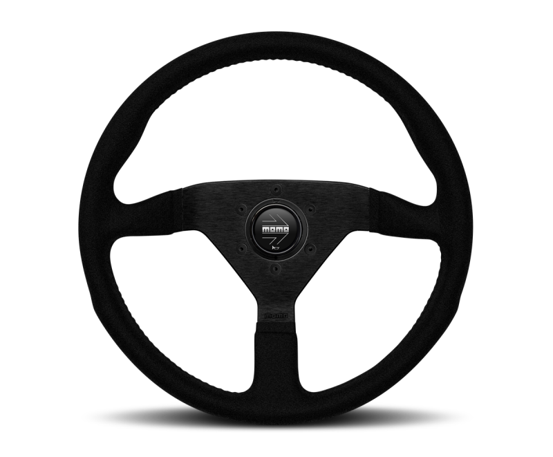 MOMO MCL32AL1B Momo Montecarlo Alcantara Steering Wheel 320 mm - Black/Black Stitch/Black Spokes