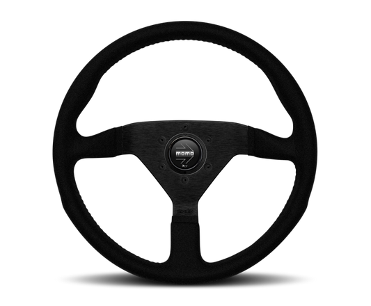 MOMO MCL32AL1B Momo Montecarlo Alcantara Steering Wheel 320 mm - Black/Black Stitch/Black Spokes