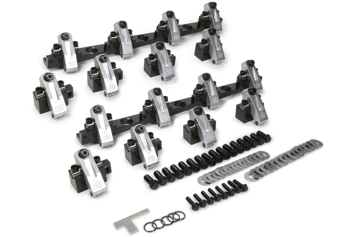 T And D Machine TDM3128-170/170 BBC Shaft Rocker Arm Kit w/Brodix 3X O/P Heads