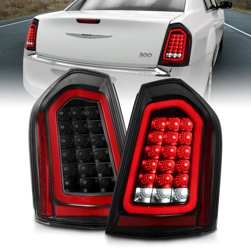 ANZO 321343 11-14 Chrysler 300 LED Taillights Black w/ Sequential
