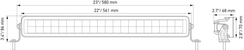 Hella 358176401 Universal Black Magic 21in Double Light Bar - Driving Beam