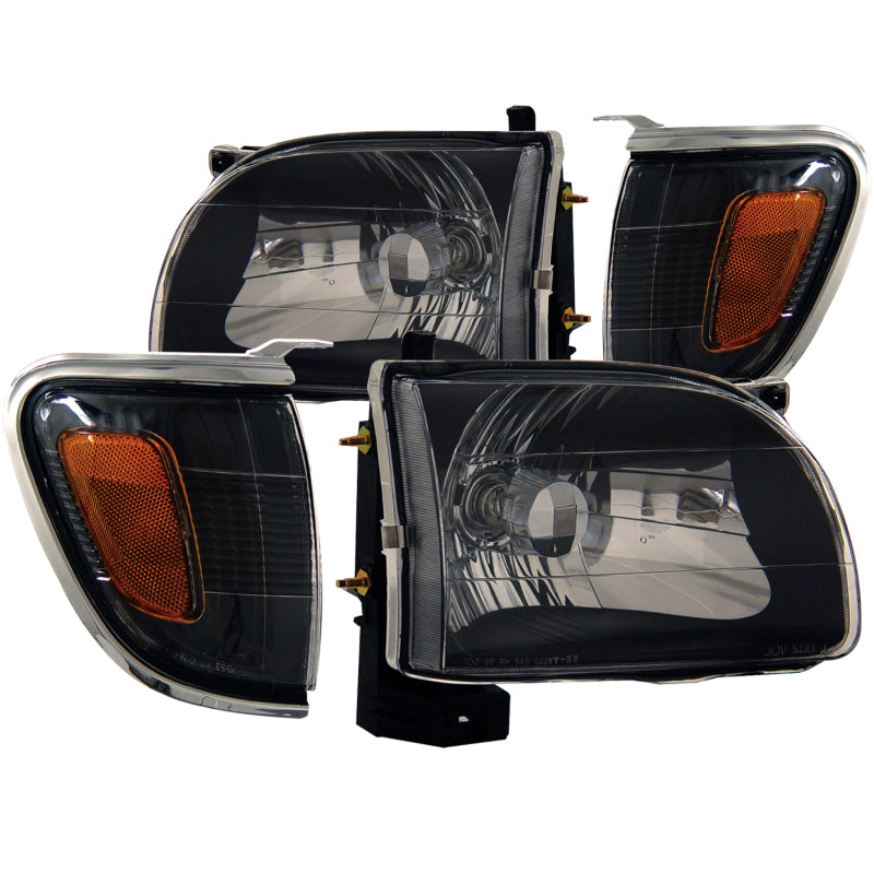 ANZO 121190 2001-2004 Toyota Tacoma Crystal Headlights Black