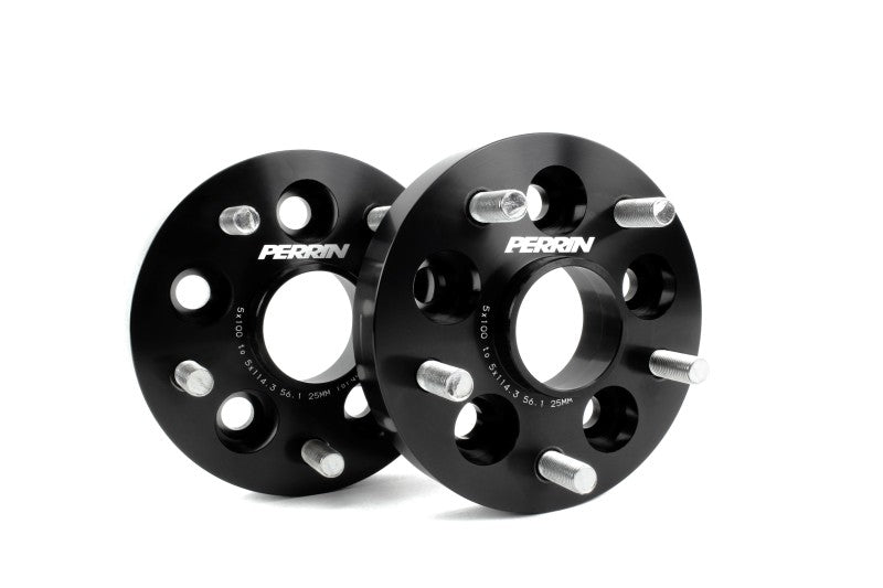 Perrin Performance PSP-WHL-226BK PERRIN Subaru/Toyota/Scion 25mm Wheel Adapter (Bolt-On Type) 5x100 to 5x114.3 w/56mm Hub - Pair