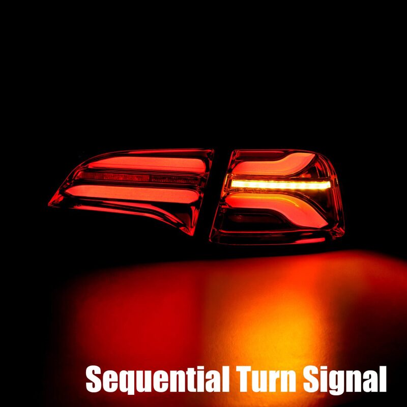 AlphaRex 601030 20-22 Tesla Model Y PRO-Series LED Tail Lights Jet Black w/Seq Sig