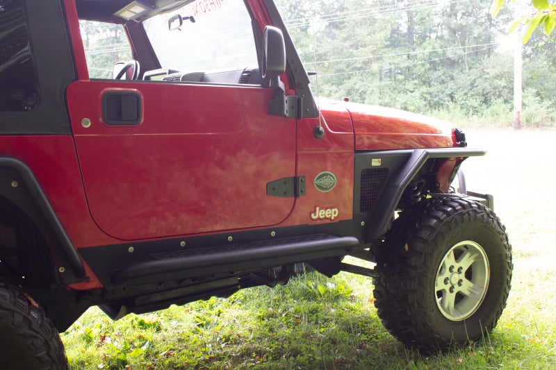 Fishbone Offroad FB23028 97-06 Jeep Wrangler TJ Steel Rock Slider - Black Textured Powdercoat
