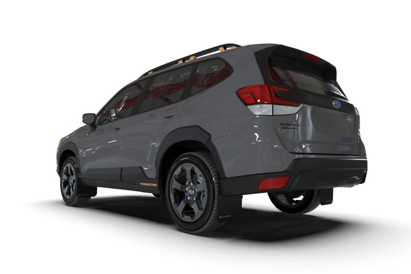 Rally Armor MF82-UR-BLK/WH 22-24 Subaru Forester & Wilderness Black UR Mud Flap w/White Logo