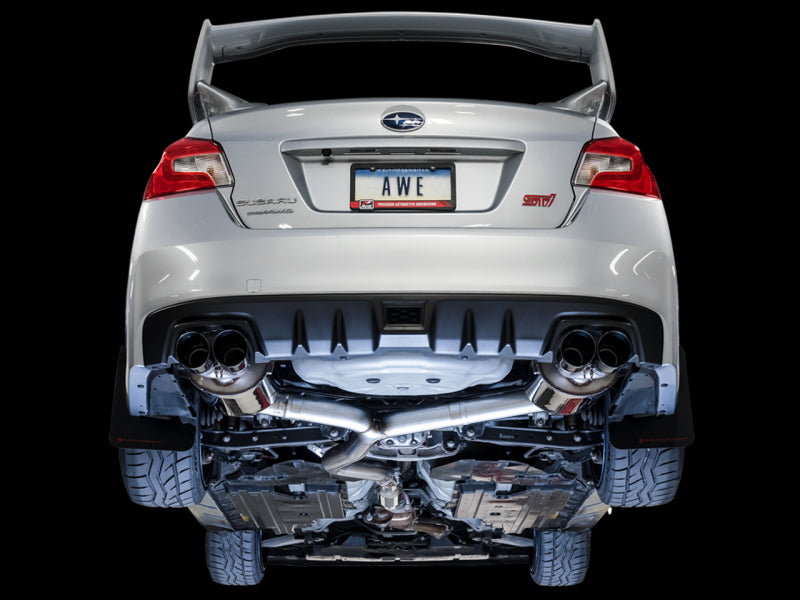 AWE Tuning 3015-42104 Subaru STI VA / WRX GV / STI GV Sedan Touring Edition Exhaust - Chrome Silver Tip (102mm)