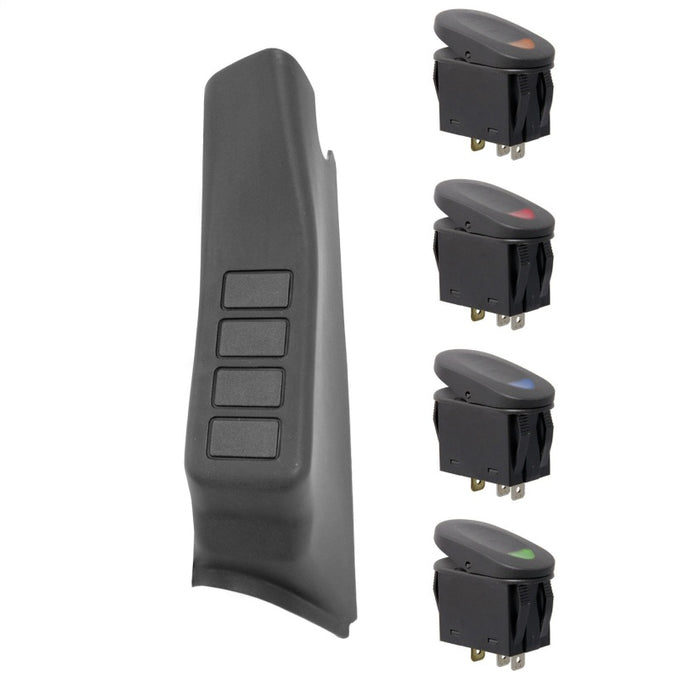Rugged Ridge 17235.96 A-Pillar 4 Switch Pod Kit Black LHD 11-18 JK