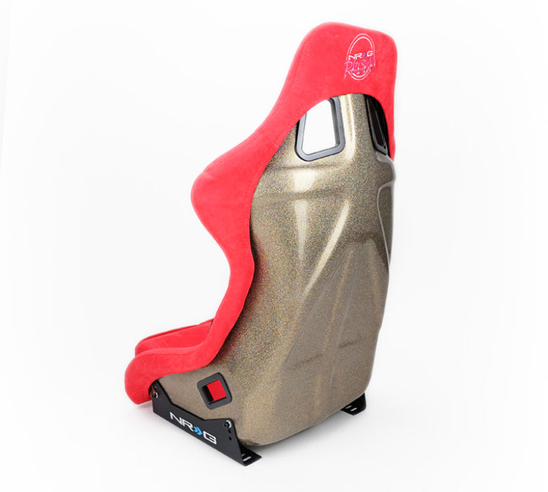 NRG FRP-302RD-ULTRA FRP Bucket Seat ULTRA Edition - Large (Red Alcantara/Gold Glitter Back)