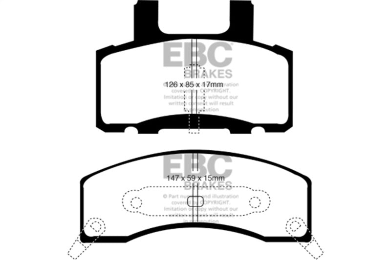 EBC DP41274R 90-93 Chevrolet C20 8600 LB Yellowstuff Front Brake Pads