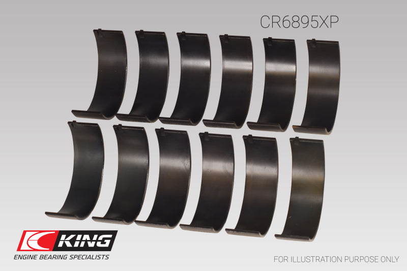 King Engine Bearings CR6895XP0.25 King Ford Ecoboost 3.5L V6 pMaxBlack Coated Connecting Rod Bearing Set - Size +0.25mm