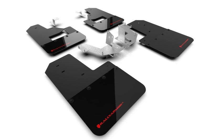 Rally Armor MF85-RB-PL-RD 21-25 Ford Bronco (Plstc Bmpr + RB - NO Rptr/Sprt) Blk Mud Flap w/Red Logo