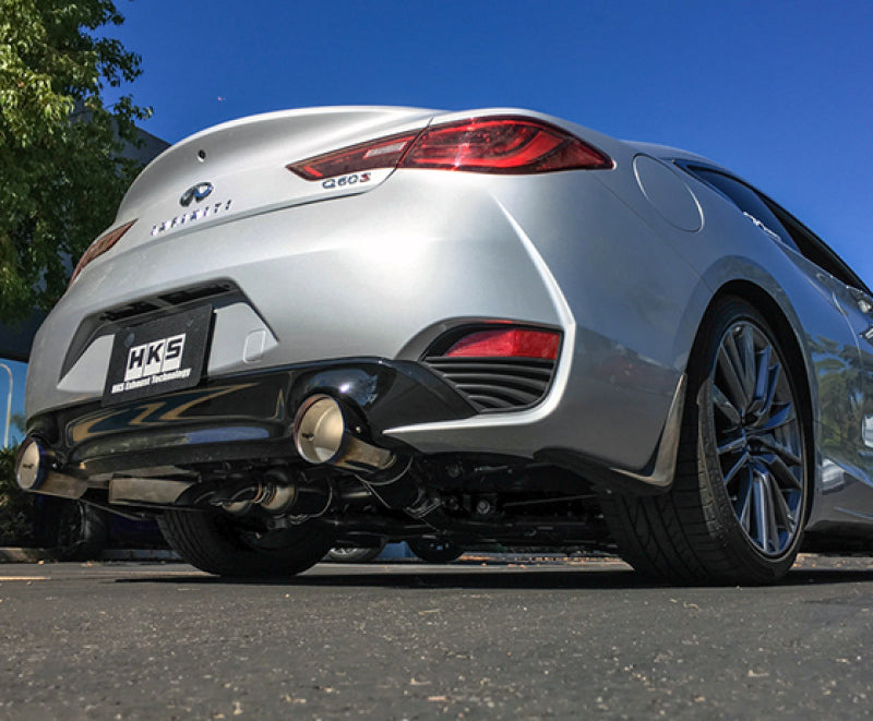 HKS 31014-KN001 2017 Infiniti Q60 (RWD) Dual Hi-Power Titanium Tip Catback Exhaust