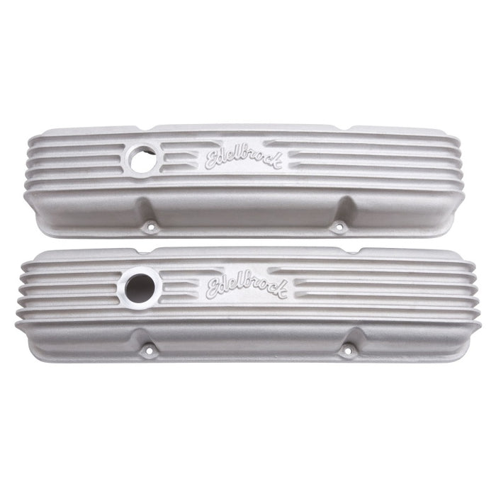 Edelbrock EDE41449 Valve Cover Kit Classic Finned SBC 59-86