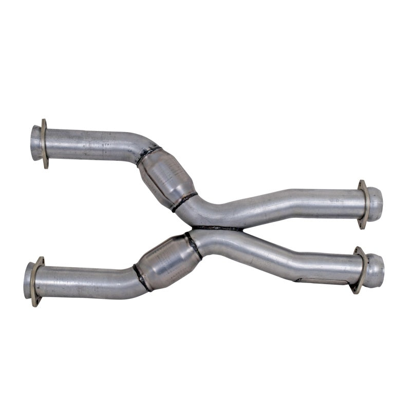 BBK 1786 79-04 Mustang Coyote Swap Short Mid X Pipe w Catalytic Converters 3.0 For Long Tube Headers