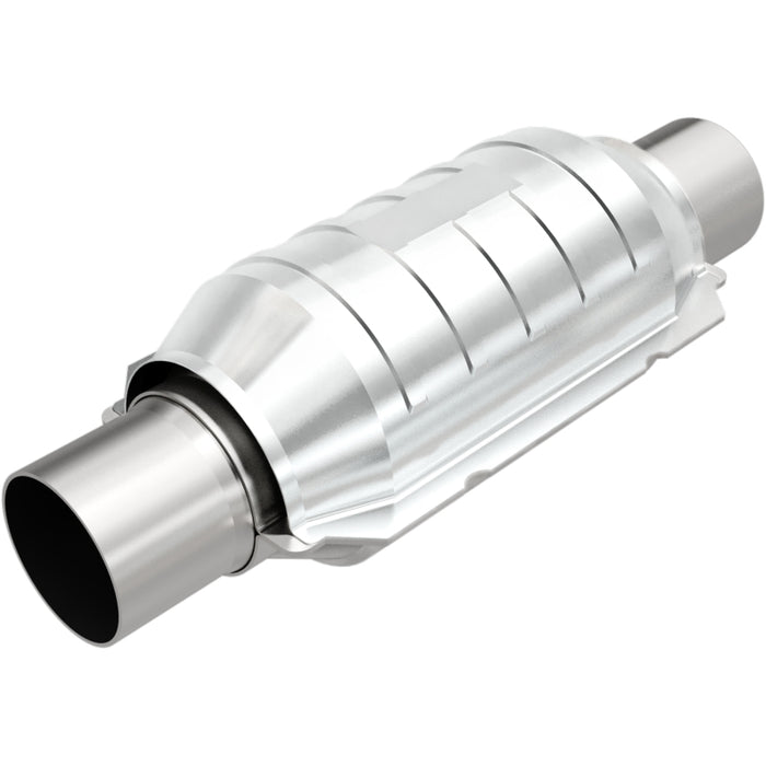 Magnaflow 51204 MagnaFlow Conv Univ 2in Inlet/Outlet Ctr/Ctr Round 9in Body L x 5.125in W x 13in Overall L 49 State