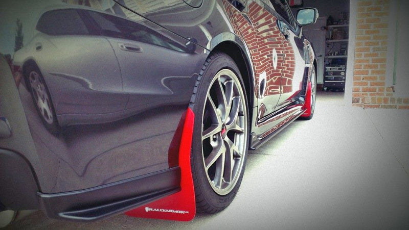 Rally Armor MF32-UR-WH/RD 15-21 Subaru WRX/STI White UR Mud Flap w/Red Logo