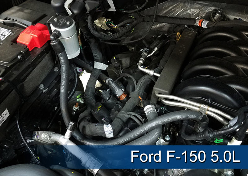 J&L 3016P-C 2011-2025 Ford F-150 2.7L/3.5L/5.0L Passenger Side Oil Separator 3.0 - Clear Anodized