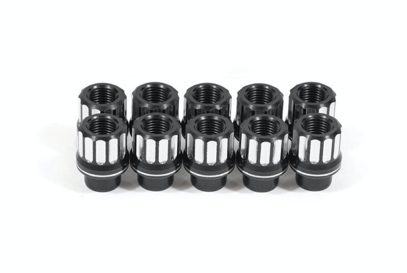 BMR Suspension LNK025 BMR Lug Nut Kit 14mm x 1.50 RH Conical 12-pt Aluminum (Set of 10) - Black Anodized