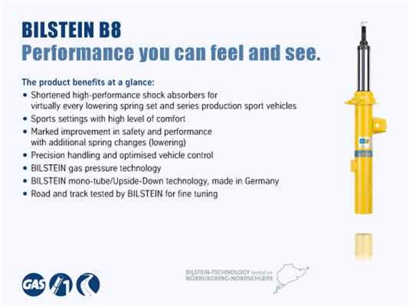 Bilstein 24-249508 B8 2015-2017 Subaru WRX - STI Rear Monotube Shock Absorber