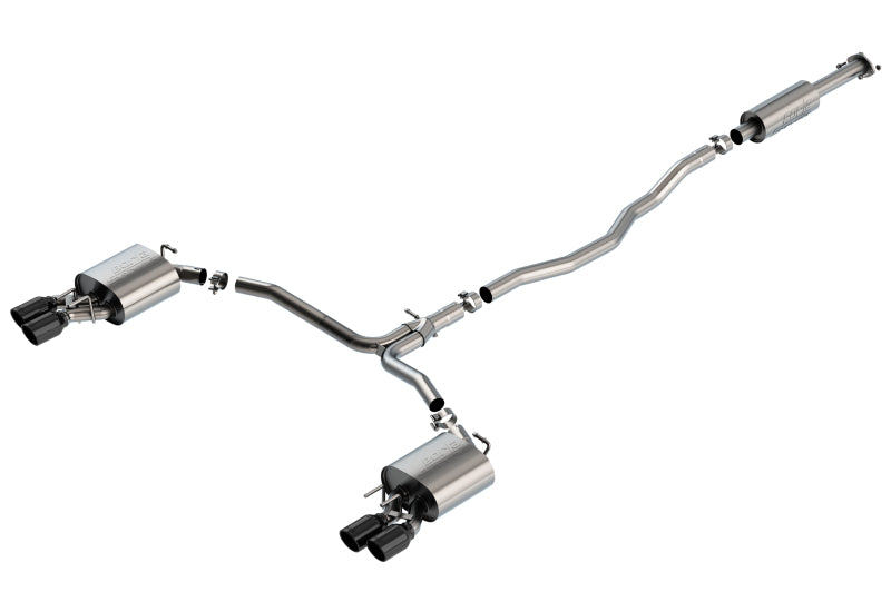Borla 140823BC 18-20 Toyota Camry XSE 3.5in Tip Dual Split Rear Exit Cat Back S-Type Exhaust Black Chrome