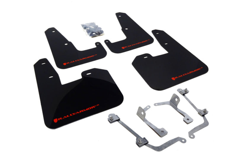 Rally Armor MF15-UR-BLK/RD 08-11 Subaru STI (Hatch Only) / 11-14 WRX (Hatch Only) Black UR Mud Flap w/Red Logo