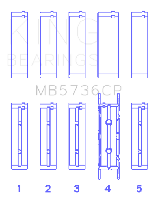 King Engine Bearings MB5736CP Ford Powerstroke 6.0L/6.4L Diesel Crankshaft Main Bearing Set - Size STD