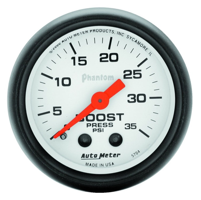 AutoMeter 5704 Autometer Phantom 52mm 35 PSI Mechanical Boost Gauge