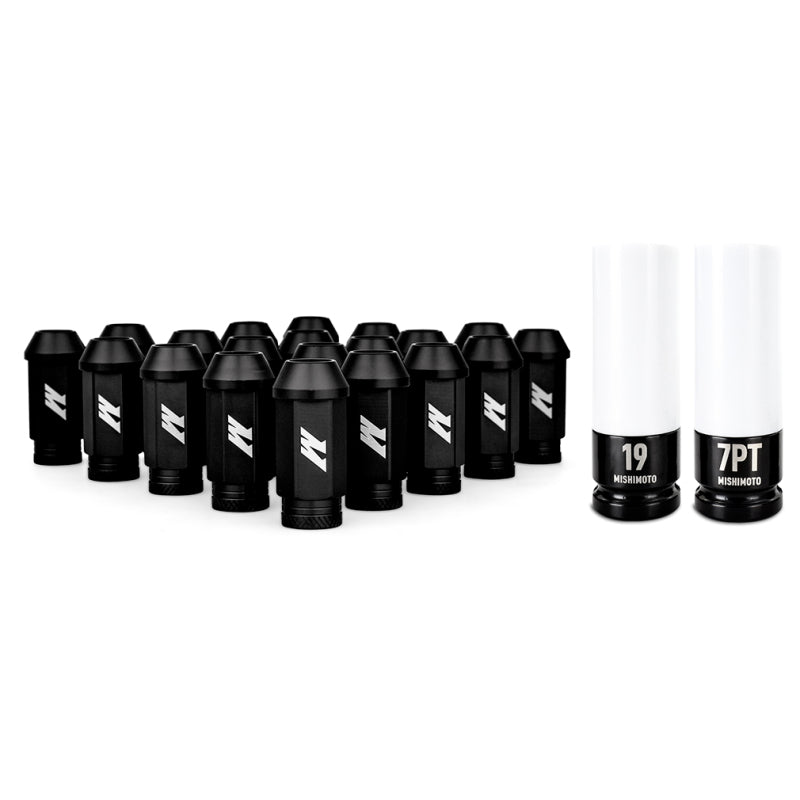 Mishimoto MMLG-125-20LBK Aluminum Locking Lug Nuts M12x1.25 20pc Set Black