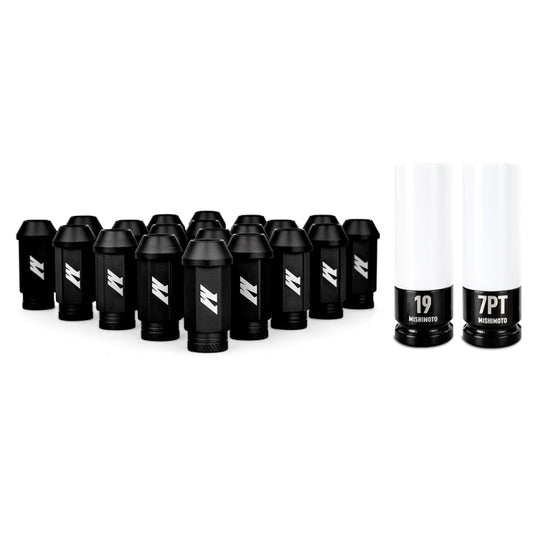 Mishimoto MMLG-125-20LBK Aluminum Locking Lug Nuts M12x1.25 20pc Set Black