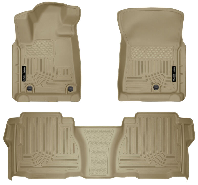 Husky Liners 98583 2012 Toyota Tundra Double/CrewMax Cab WeatherBeater Combo Tan Floor Liners